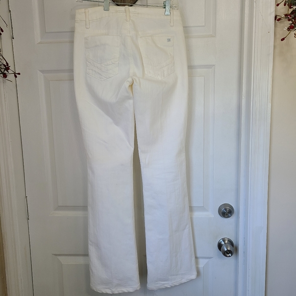 Joe's Classic Woman's White High Waisted Wide Leg  Flare Summer Jeans, Size 24 - Picture 13 of 16